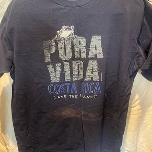 Pura Vida Costa Rica Frog Graphic Tee - Navy